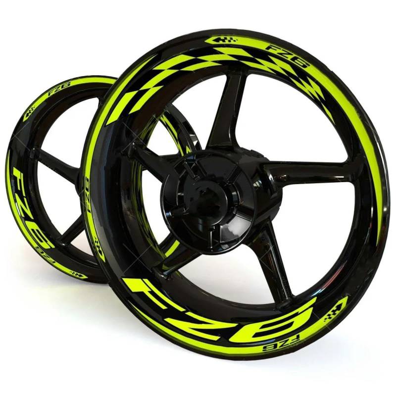JAYWIS Motorradaufkleber Motorrad-Felgenaufkleber-Set Für Y&amaha FZ6 FZ 6, Wasserdicht, Streifen, Klebeband, Dekorationszubehör Felgenrandaufkleber(Farbe 7) von JAYWIS