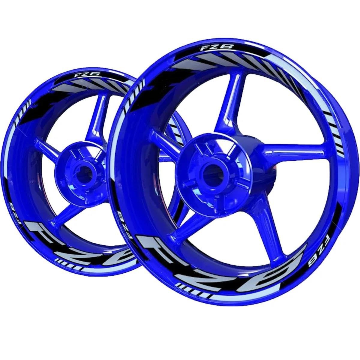 JAYWIS Motorradaufkleber Motorrad-Felgenaufkleber-Set Für Y&amaha FZ6 FZ 6, Wasserdicht, Streifen, Klebeband, Dekorationszubehör Felgenrandaufkleber(Farbe 8) von JAYWIS