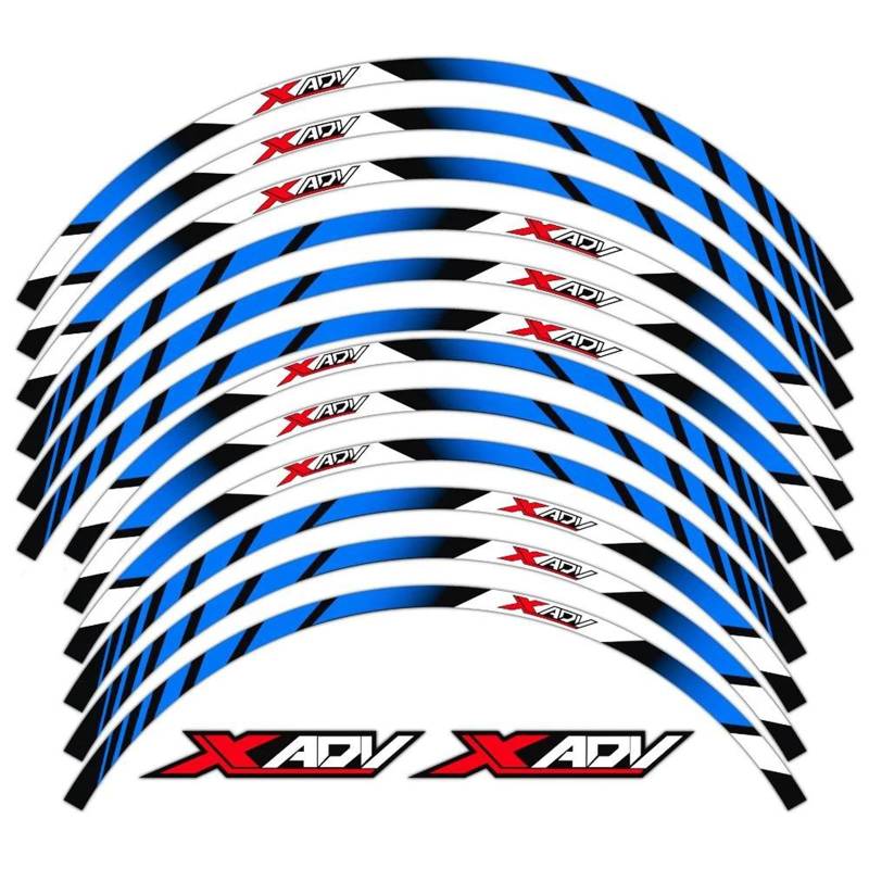 JAYWIS Motorradaufkleber Motorrad-Radaufkleber 17″15″ Für H&onda XADV X-ADV X ADV 750 350 Adventure, Reflektierende Felgenstreifen, Reifenaufkleber Felgenrandaufkleber(BLAU) von JAYWIS