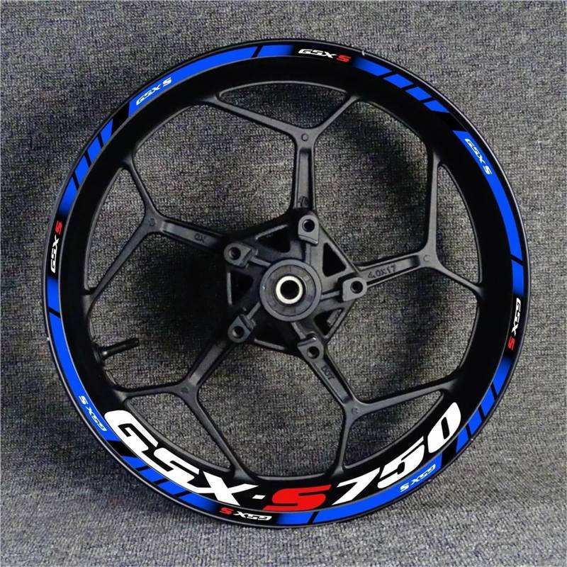 JAYWIS Motorradaufkleber Motorrad-Radnaben-Aufkleber-Dekorationsset Für Suzuki GSX-S750 GSX750S GSXS750 GSXS 750 S750 Felgen-reflektierender, Wasserdichter Aufkleber Felgenrandaufkleber(Farbe 7) von JAYWIS