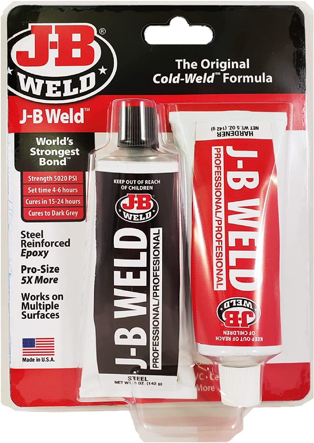 J-B Weld 8281 Epoxidharz, professionelle Größe, Stahl, verstärkt, 284 ml von J-B Weld