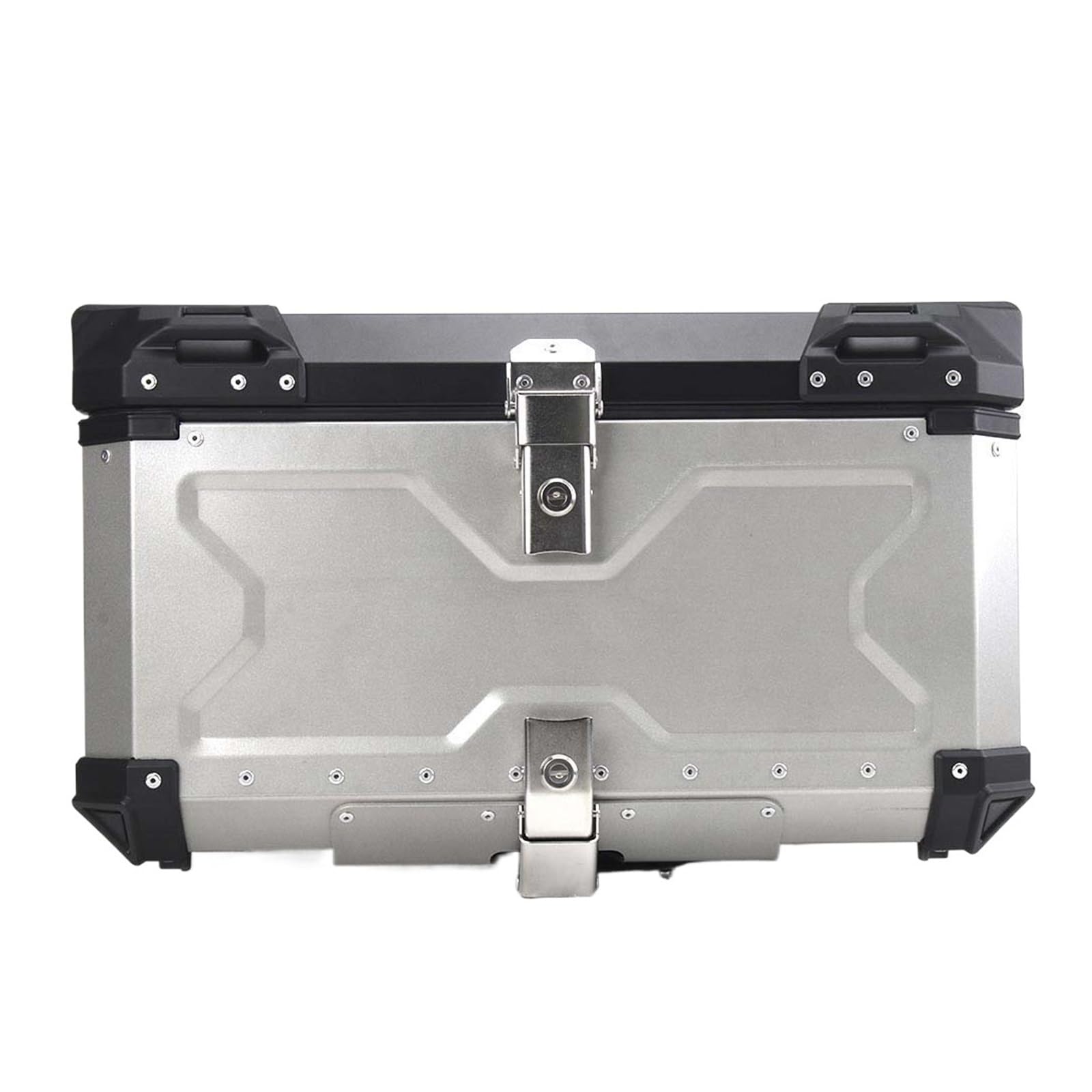 JBJYGSG 60L Liter Motorcycle Luggage Trunk Top Box Case Waterproof Helmet Aluminum Topbox Storage Topcase Für Roller, Motorrad Oder Quad(60L Silver 2) von JBJYGSG