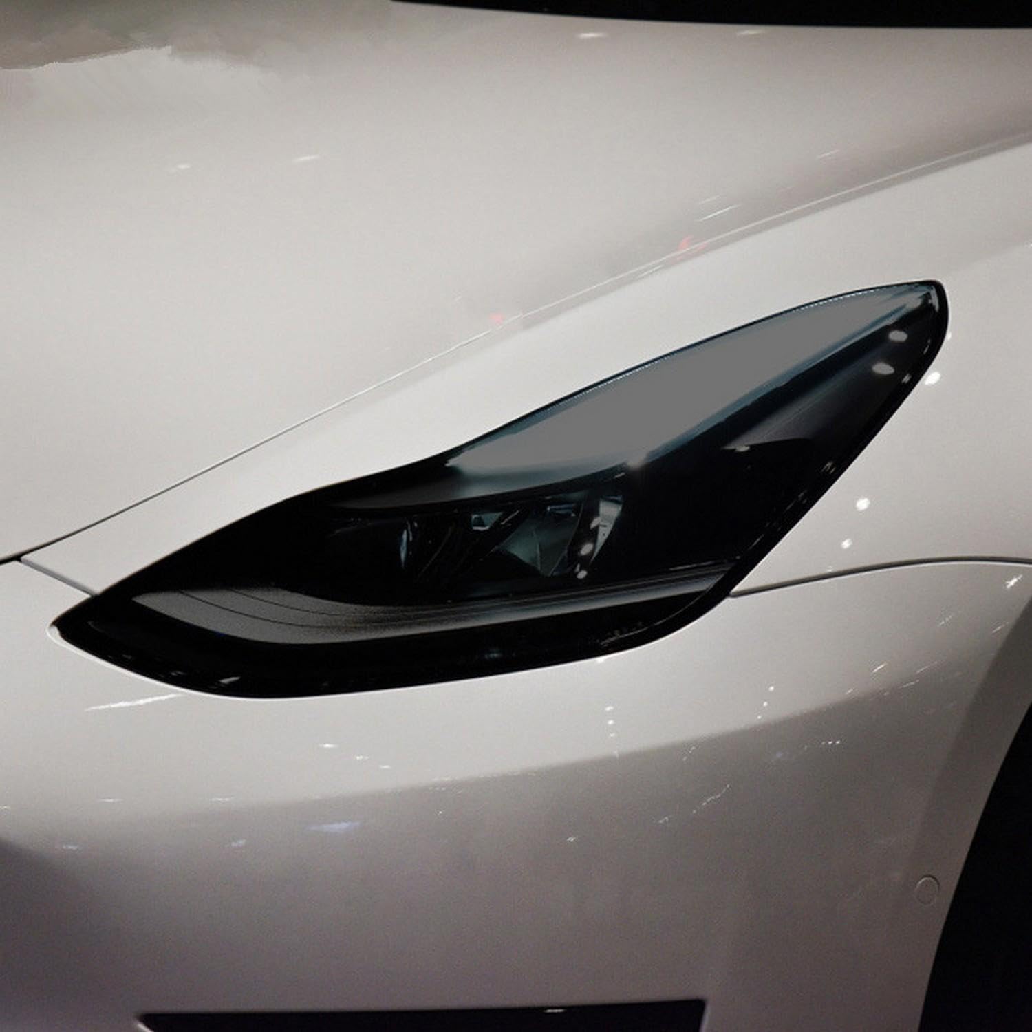 JCAKES 2Pcs Auto Front Schwarz Scheinwerfer Schutzfolie Schutz TPU Aufkleber, für Tesla Model 3 X Y S 2015-2023 Zubehör von JCAKES