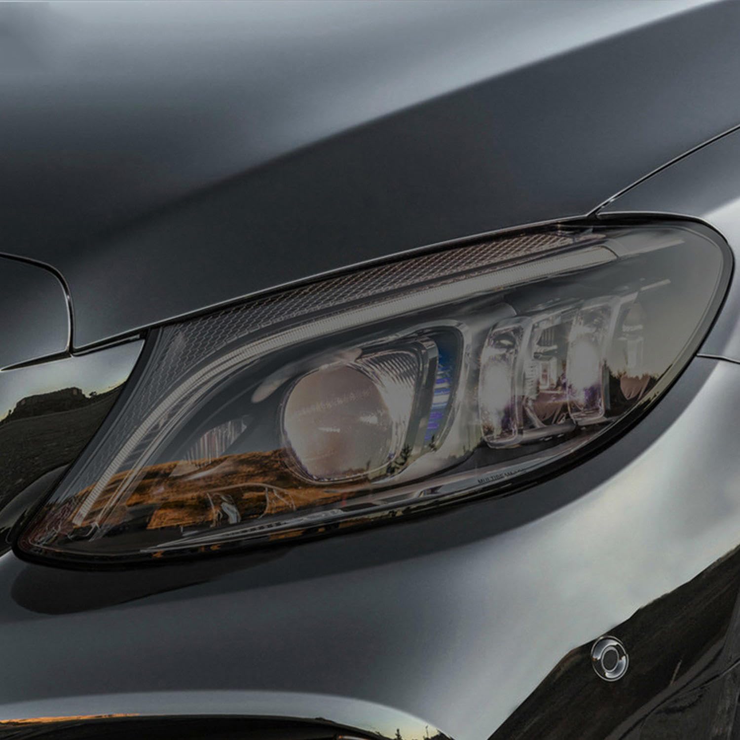 JCAKES Auto-Scheinwerfer-Tönung, schwarz, Schutzfolie, transparent, TPU-Aufkleber, für Mercedes Benz C-Klasse W204 W205 2011-On C63 AMG von JCAKES
