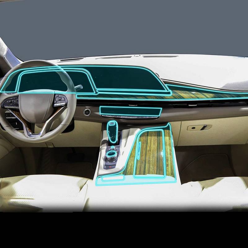 JCAKES Autoinnenausstattung Folie transparente TPU-Konsole Anti-LCD-Bildschirm Resist Film Radio-Display-Film, für Cadillac Escalade 2021-2023 von JCAKES