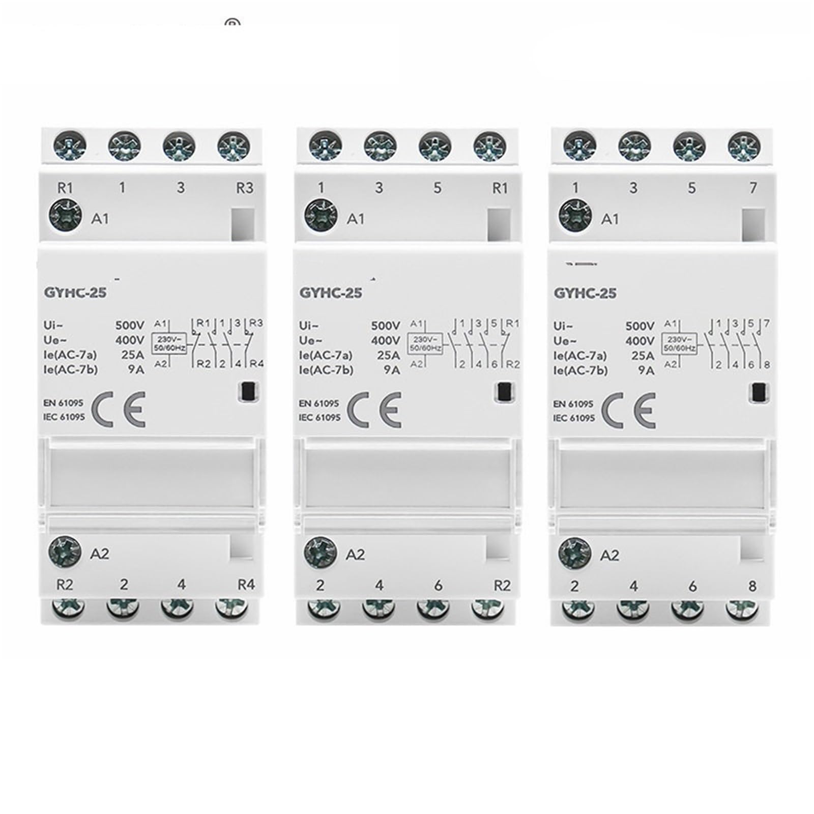 1 Stücke Din-schiene Automatische Modulare Haushalts Schütz AC230V 4P 25A 4NO 2NO2NC 3NO1NC 50/60Hz 3P 25A 3NO(4P 25A 4NO) von JCIBHODF