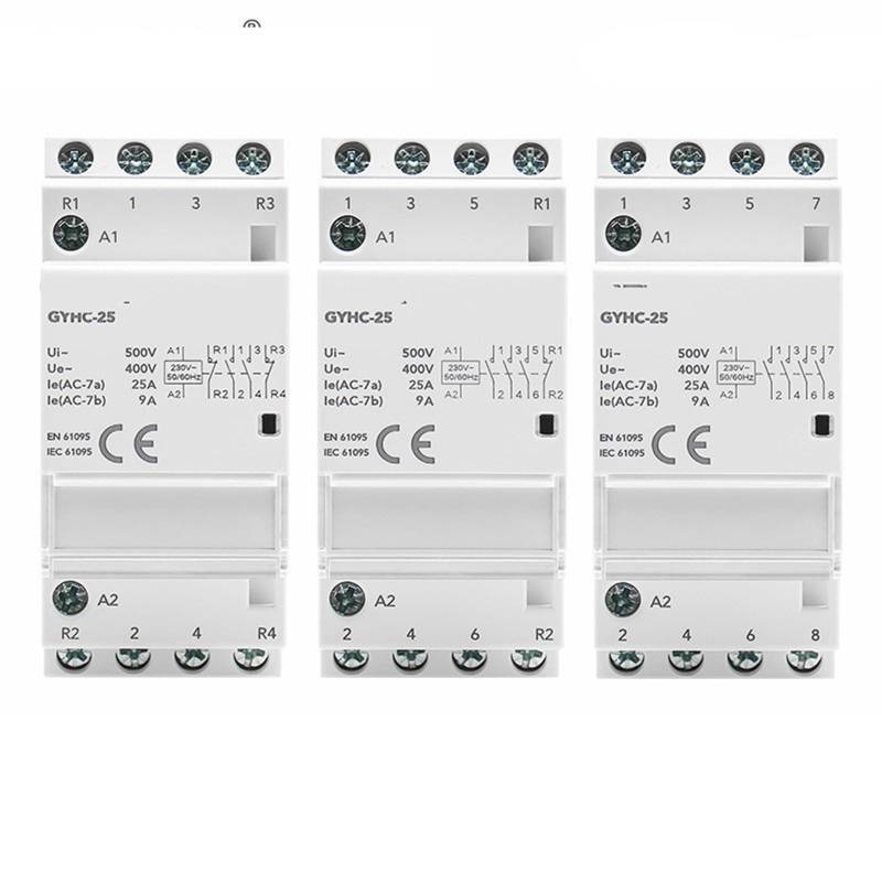 1 Stücke Din-schiene Automatische Modulare Haushalts Schütz AC230V 4P 25A 4NO 2NO2NC 3NO1NC 50/60Hz 3P 25A 3NO(4P 25A 4NO) von JCIBHODF