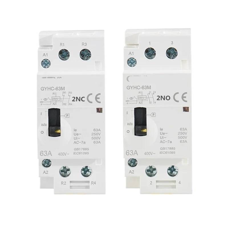 GYHC 2P 40A 63A 2NO oder 2NC Manueller modularer Haushalts-DIN-Schienen-AC-Schütz AC220AV 230V Manuelle Steuerung 1St(2P 40A 2N0 220V) von JCIBHODF