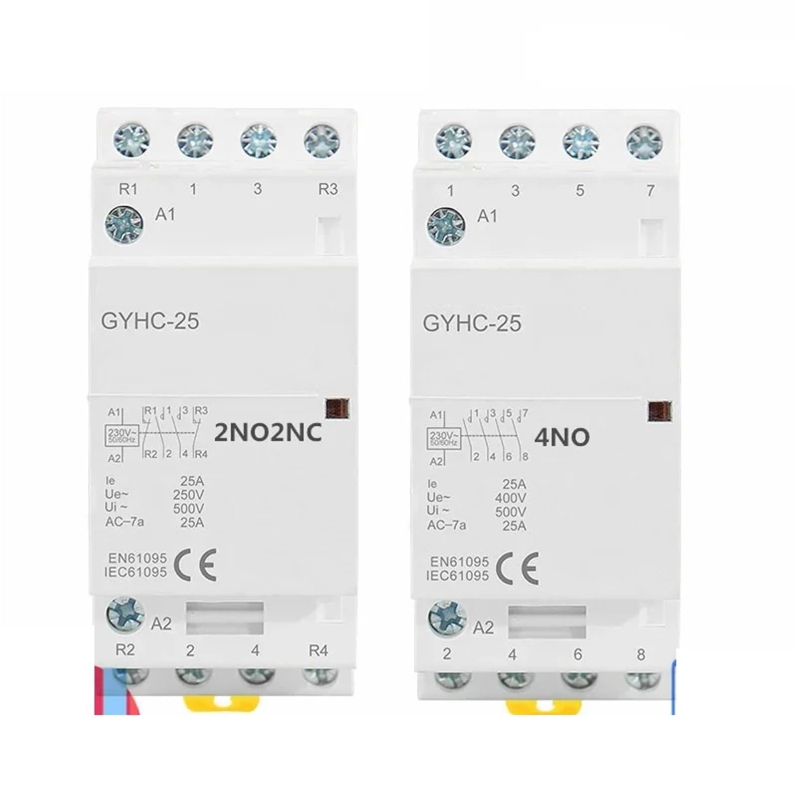 GYHC 4P 25A 220V/230V 50/60HZ Din-schiene Haushalt AC Modulare Schütz 4NO ODER 2NO2NC ODER 3NO1NC ODER 4NC 1Pcs(4P 25A 4NC 220V) von JCIBHODF