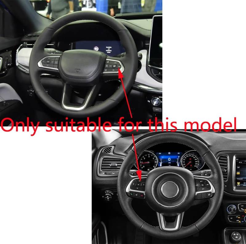 JCPQDWTD Lenkradbezug PU Leder Pfirsichholz Runde Forme für Compass 2016-2022 Atmungsaktiv Lenkradschutz Sport Anti-Rutsch Lenkradhülle für Auto Zubehör Innenraum(Black) von JCPQDWTD