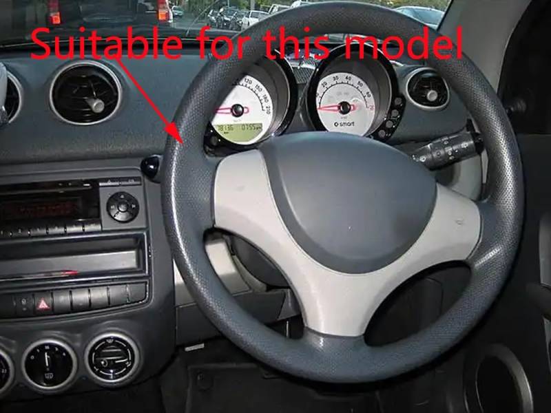 JCPQDWTD Lenkradbezug PU Leder Pfirsichholz Runde Forme für Smart Forfour W454 2004-2007 Atmungsaktiv Lenkradschutz Sport Anti-Rutsch Lenkradhülle für Auto Zubehör Innenraum(Grey) von JCPQDWTD