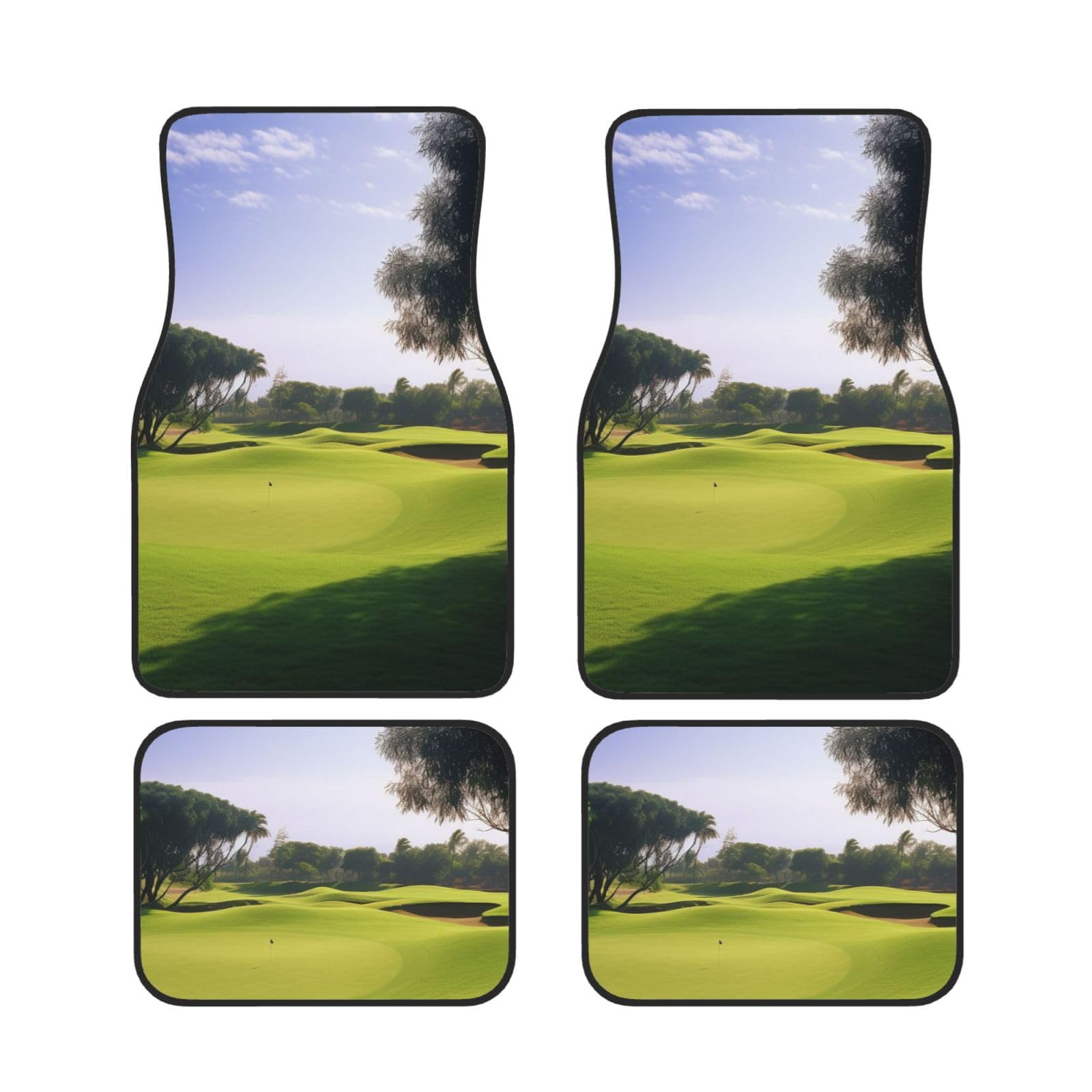 Golf Course Art Printed Auto Fußmatten Set 4 Stück - Universal Anti-Rutsch Auto Zubehör Automatten für Autos, Automotive, Limousine, LKW, SUV Golf Course Art Printed Auto Fußmatten Set 4 Stück - Universal Anti-Rutsch Auto Zubehör Automatten für Autos, Automotive, Limousine, LKW, SUV von JCVOTREL