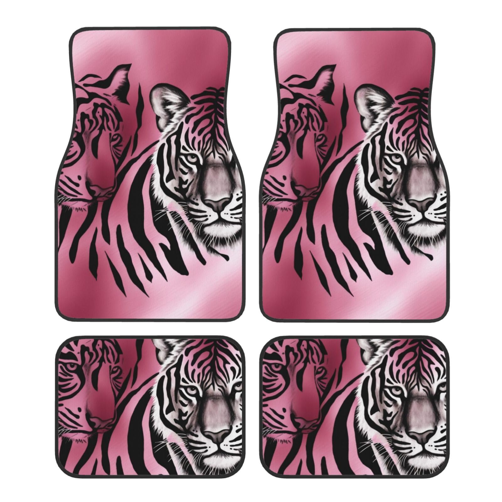 Zebra Tiger Leopard Rosa Bedruckte Auto Fußmatten Set von 4 - Universal Auto Zubehör Fahrzeug Innenraum Matten für PKW LKW SUV Komplettes Set Zebra Tiger Leopard Rosa Bedruckte Auto Fußmatten Set von 4 - Universal Auto Zubehör Fahrzeug Innenraum Matten für PKW LKW SUV Komplettes Set von JCVOTREL