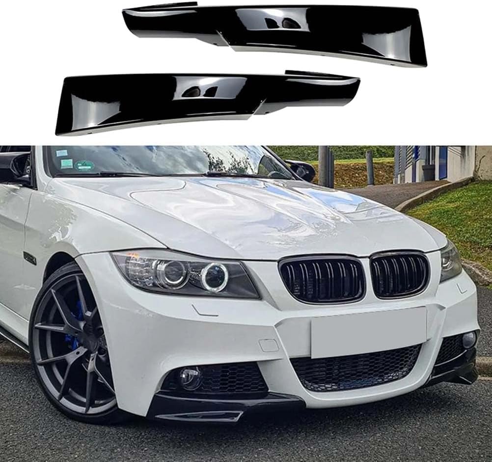 Auto Frontspoiler Stoßstange Lippe für B-MW 3 Series E90 E91 320i 330i M-Tech LCI 2009-2012, Diffusor Körper Kinnschutz Styling Antikollisions Zubehör, A/Black von JCVT