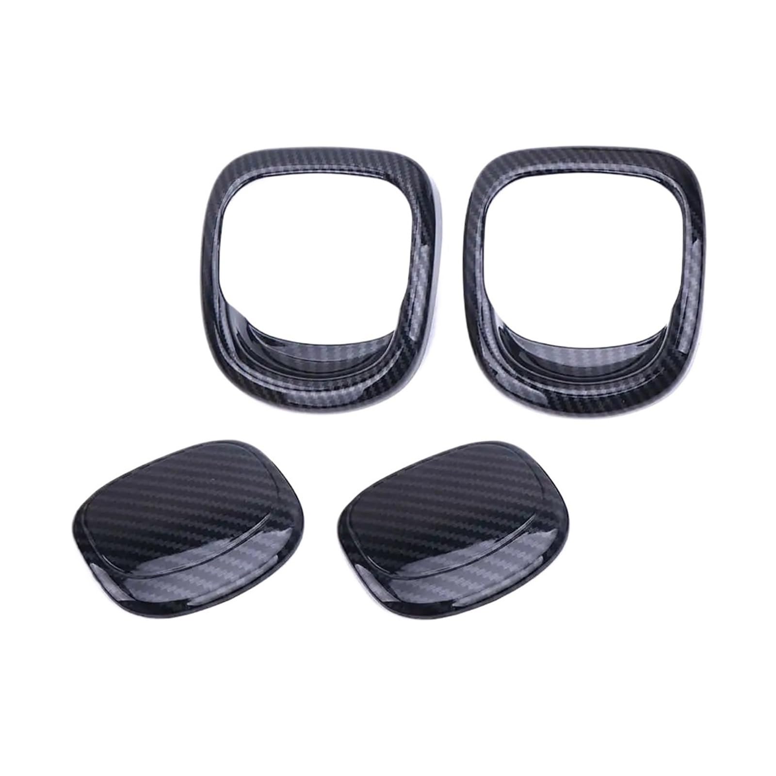 JCVXOELT Kompatibel for Mini Cooper F56 F55 Zubehör Dekoration Autositzlehne Griff Aufkleber Rahmenabdeckung Kompatibel for Mini JCW F56 Teile Kohlefaser(1 Whole Set 4PCS) von JCVXOELT