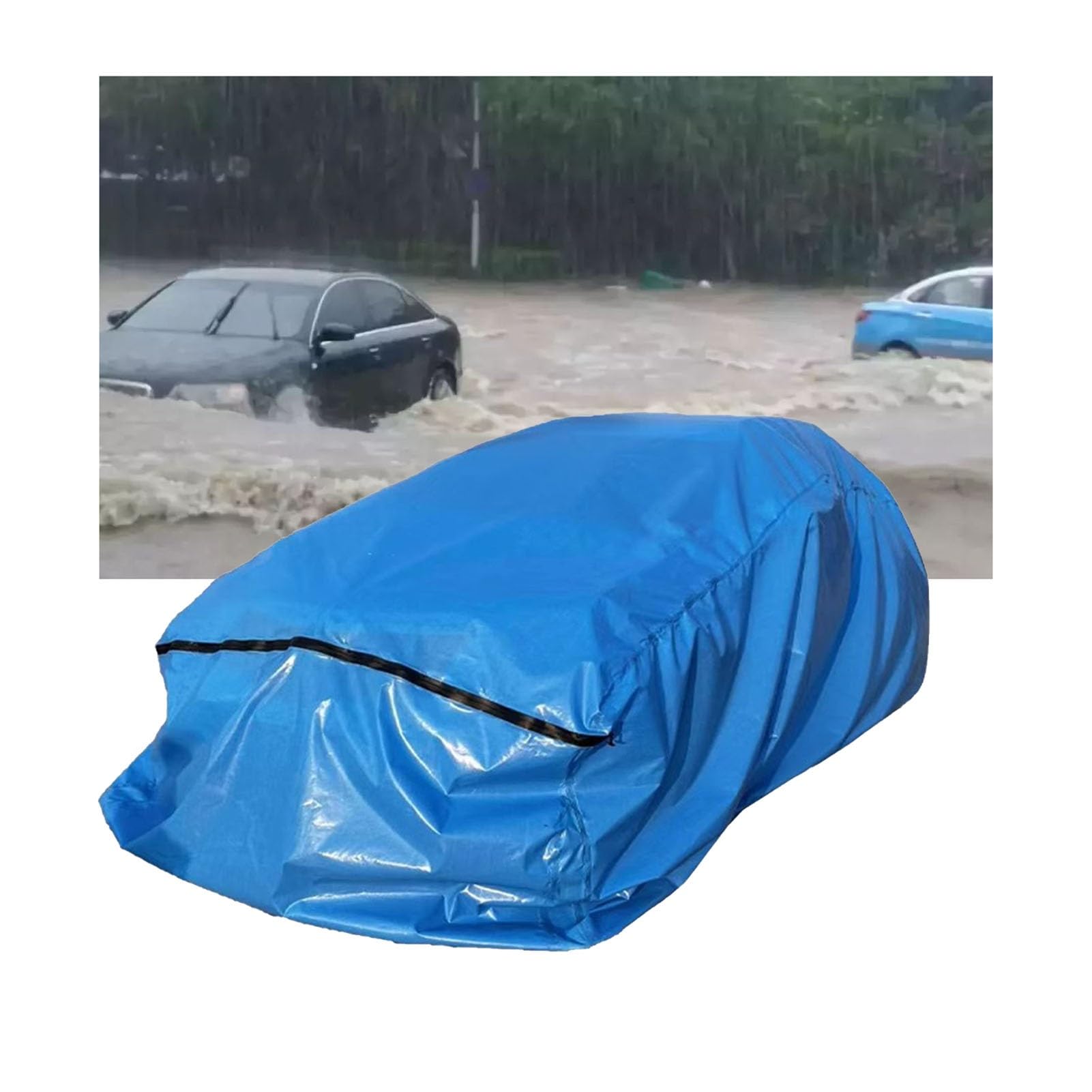 Autoabdeckung ﻿ Alle Wetter Auto Abdeckung Für Staub Und Wasserbeständigkeit, Verdickte PVC Auto Hagel Blase Abdeckung Schutztasche Mit Versiegelten Reißverschluss, Für Limousine SUV MPV(5.3x2.4x2 m/1 von JCWGLY