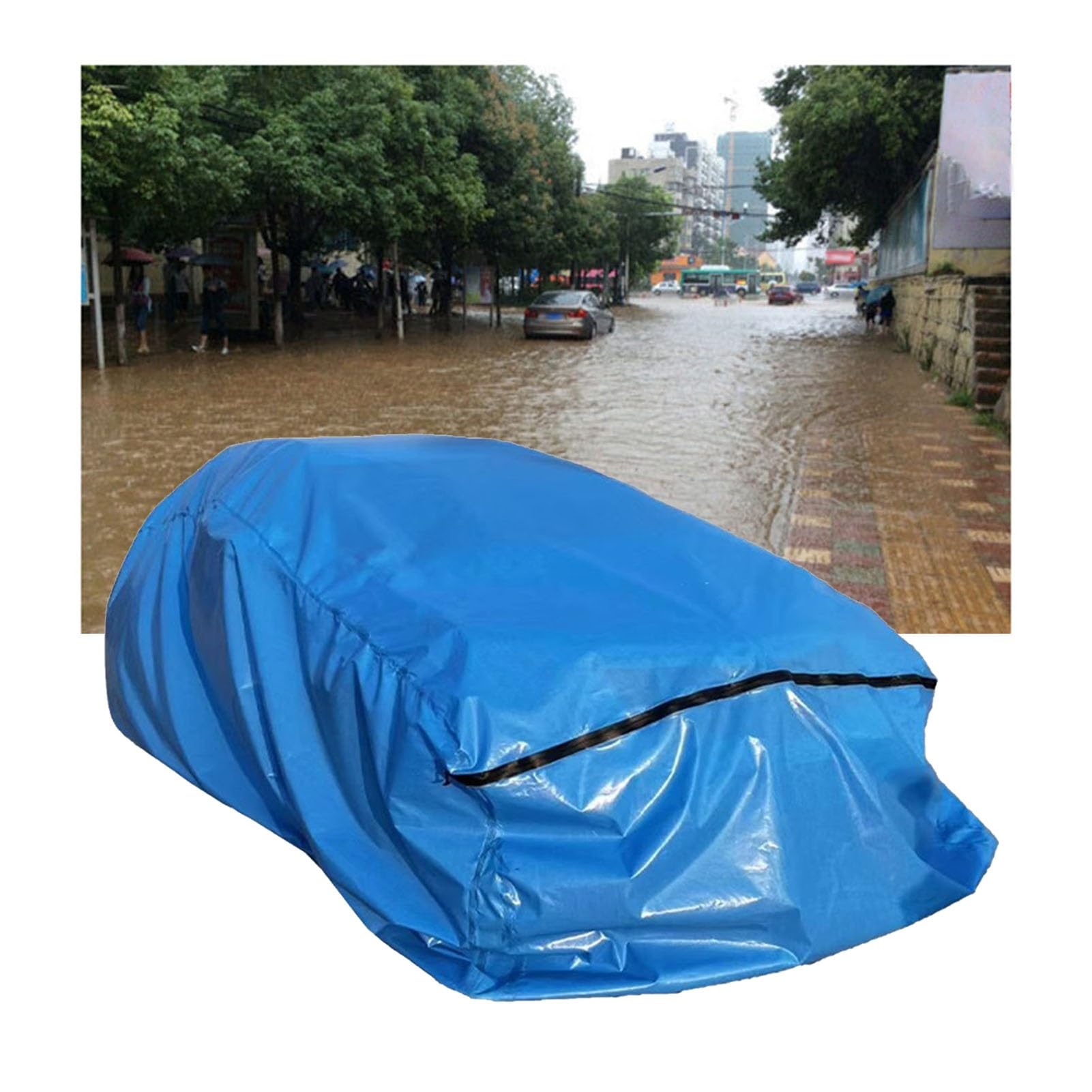 Autoabdeckung ﻿ Versiegelte Vollgarage Für Jedes Wetter, Universelle Autoschutztasche Mit Wasserdichtem Reißverschluss, Autoschutz Für Staub, Wasser, Hagel, Regen Und Schnee Im Freien(5.3x2.4x2 m/17.4 von JCWGLY