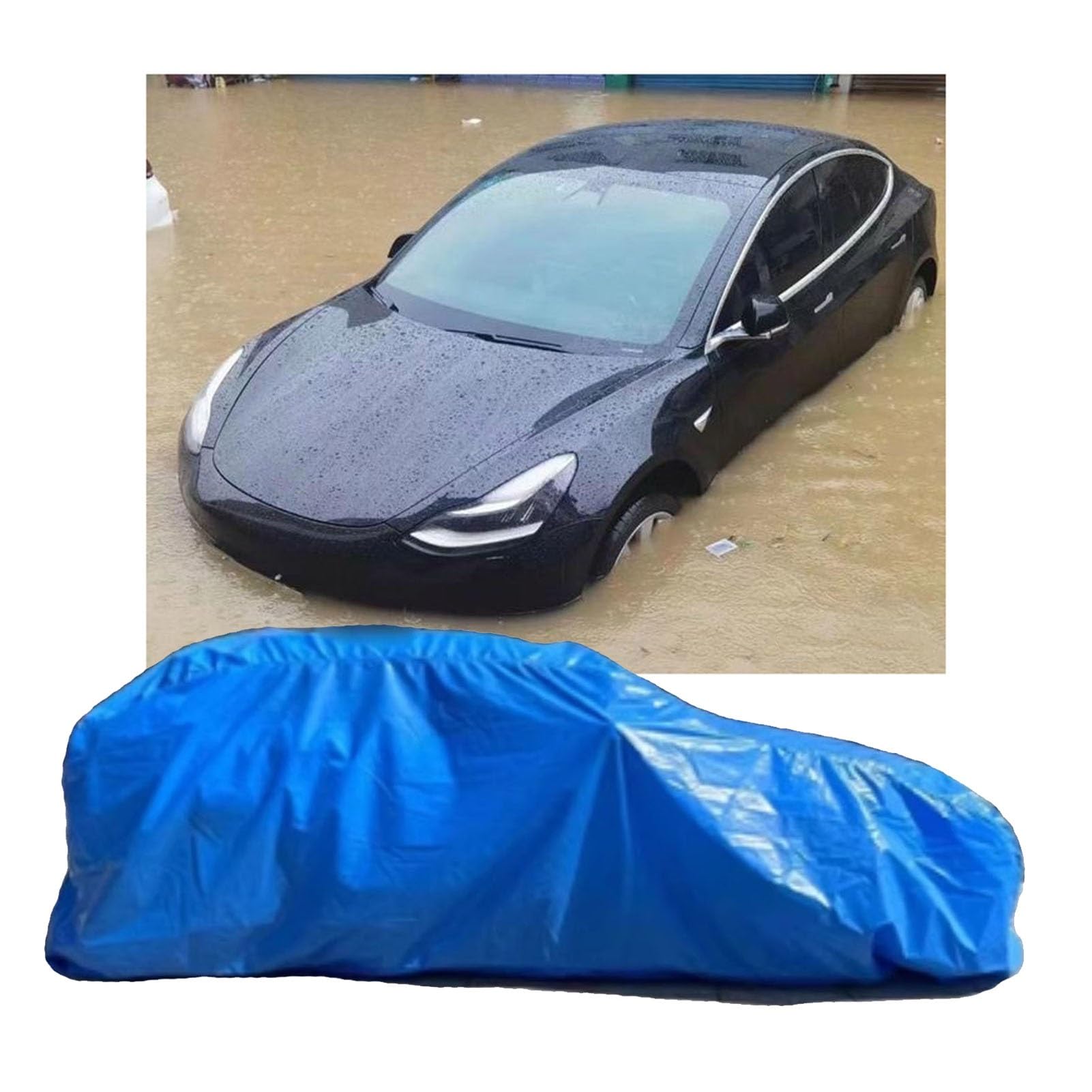Autoabdeckung ﻿ Vollständig Geschlossene Autoabdeckung Zur Hochwasserprävention, Allwetter-Regen- Und Schneeschutz Für Limousinen, SUVs Und MPVs, Wiederverwendbare Autoschutztasche(5.5x2.4x2.1 m/18x7. von JCWGLY