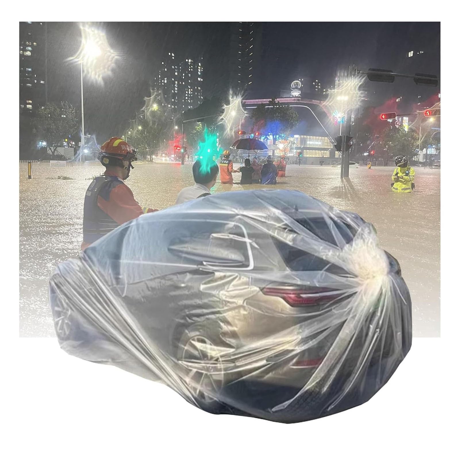 Komplette Autoabdeckungen Wasserdichte Autoabdeckung Für Den Außenbereich Bei Jedem Wetter, Vollständig Versiegelter Universeller Hagelsicherer Luftpolsterschutz, Verdickte PE-Schutztasche Für Limousi Komplette Autoabdeckungen Wasserdichte Autoabdeckung Für Den Außenbereich Bei Jedem Wetter, Vollständig Versiegelter Universeller Hagelsicherer Luftpolsterschutz, Verdickte PE-Schutztasche Für Limousi von JCWGLY