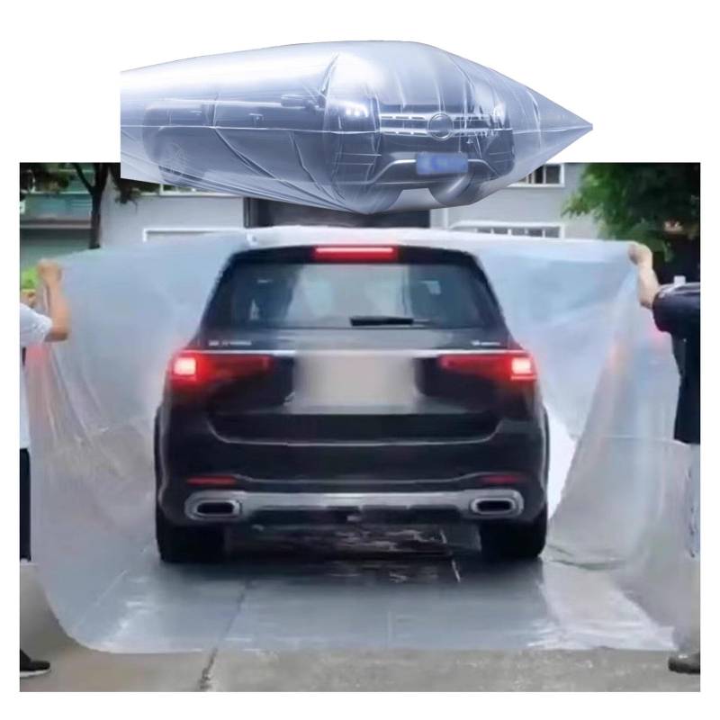 Komplette Autoabdeckungen Wiederverwendbare, Versiegelte Vollgarage Fürs Auto, Staubdicht, Regen- Und Schneeschutztasche Für Jedes Wetter, Hagelschutz-Luftpolsterabdeckung Für Auto, SUV, MPV(4x7m/13.1 von JCWGLY