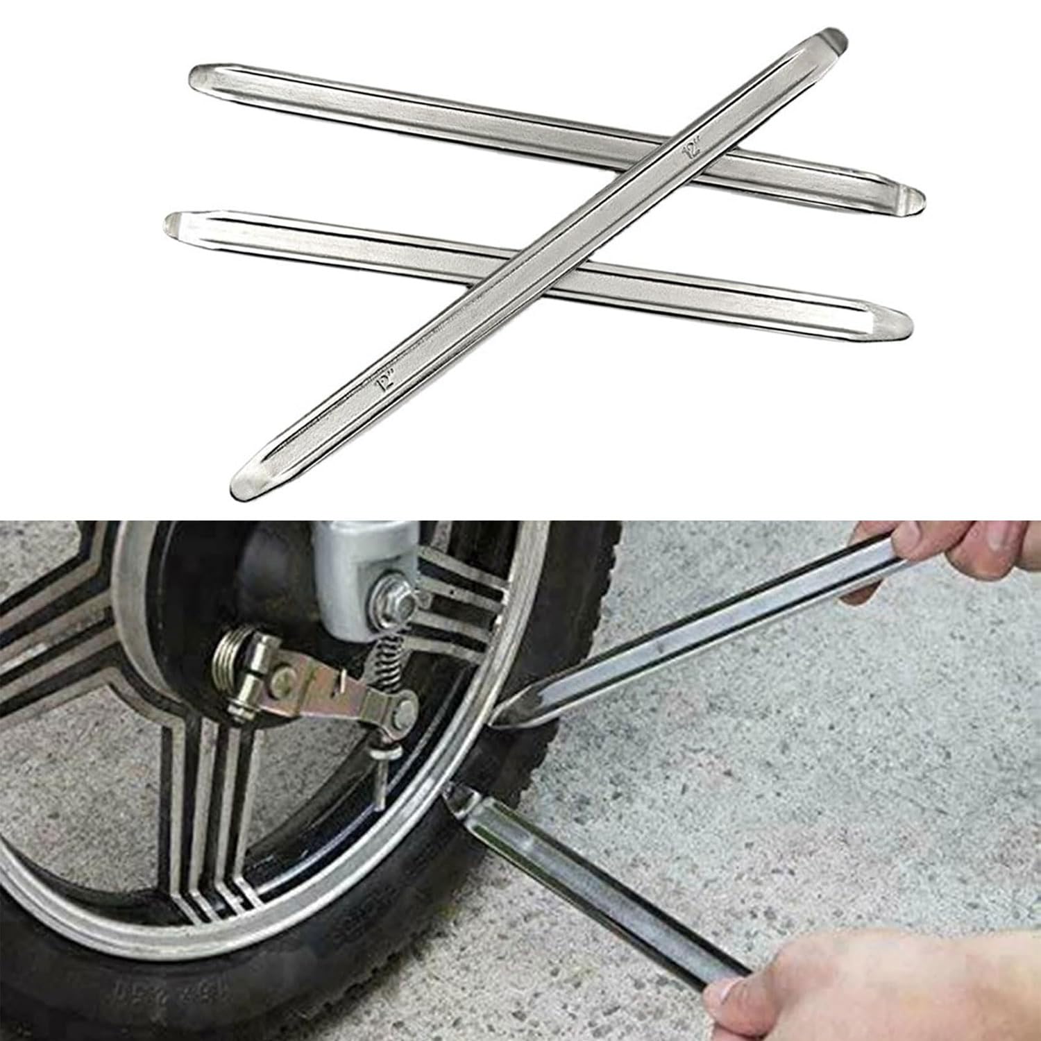 JDCMEI 3 Stück Montierhebel Reifen, 30 cm Reifenmontierhebel, Reifenmontage Werkzeug aus Manganstahl, Fahrrad Reifenheber, Montierstange Reparaturwerkzeuge für Motorrad Fahrrad Auto Reifen Wechseln von JDCMEI