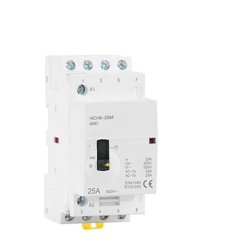 HCH8-25M 4P 16A 20A 25A 24V 110V 220V Din-schiene AC Schütz Mit Manuelle Steuerung Schalter 4NO 2NO2NC Oder 4NC 1Pcs(4P 16A 4NO 230V) von JDILFUNU
