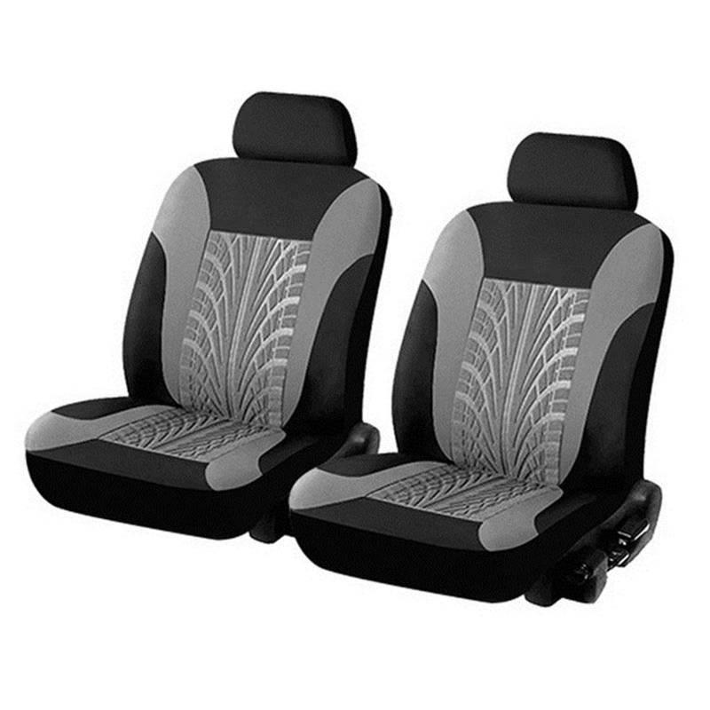 JDWBT Sitzbezüge Auto Vordersitze,Universal Autositzbezüge,2er Set Schonbezüge Vorne, Sitzbezug Schoner Grau/Schwarz (Grau) von JDWBT