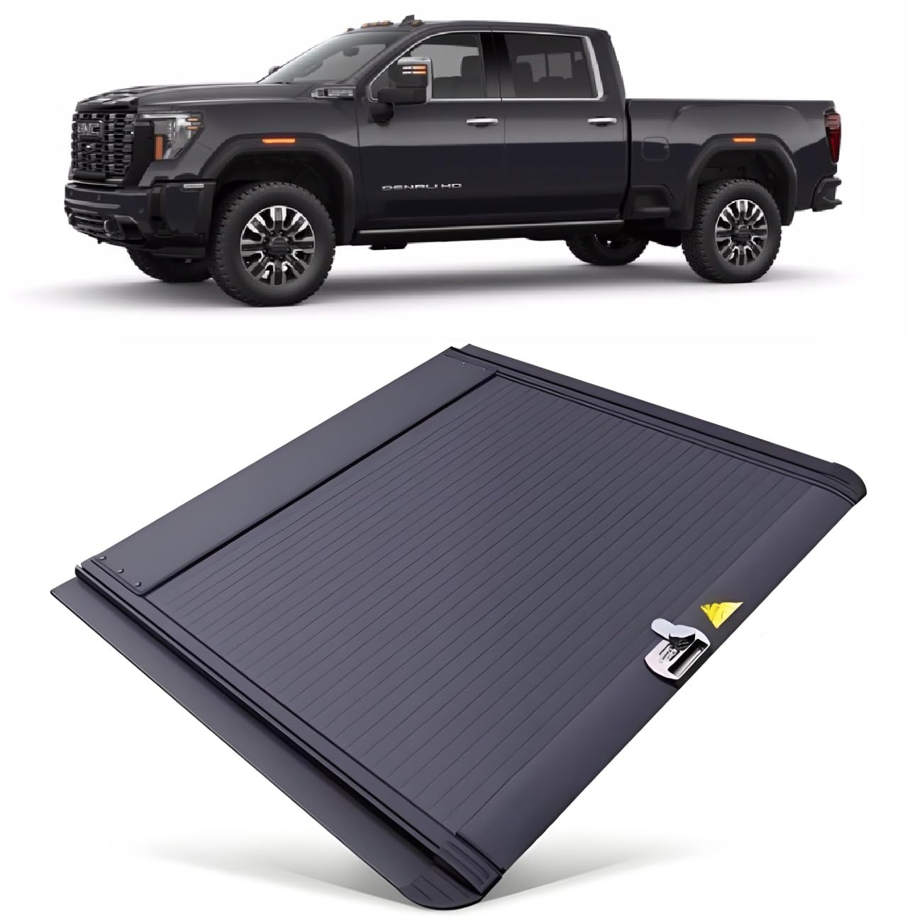 JEBNGX 5,8 Fuß einziehbare harte Ladeflächenabdeckung, kompatibel mit Chevy Silverado, kompatibel mit GMC Sierra 1500 2019–2025, neue Karosserieform, kurze Ladeflächenabdeckung mit Schloss, Pickup-Zub JEBNGX 5,8 Fuß einziehbare harte Ladeflächenabdeckung, kompatibel mit Chevy Silverado, kompatibel mit GMC Sierra 1500 2019–2025, neue Karosserieform, kurze Ladeflächenabdeckung mit Schloss, Pickup-Zub von JEBNGX