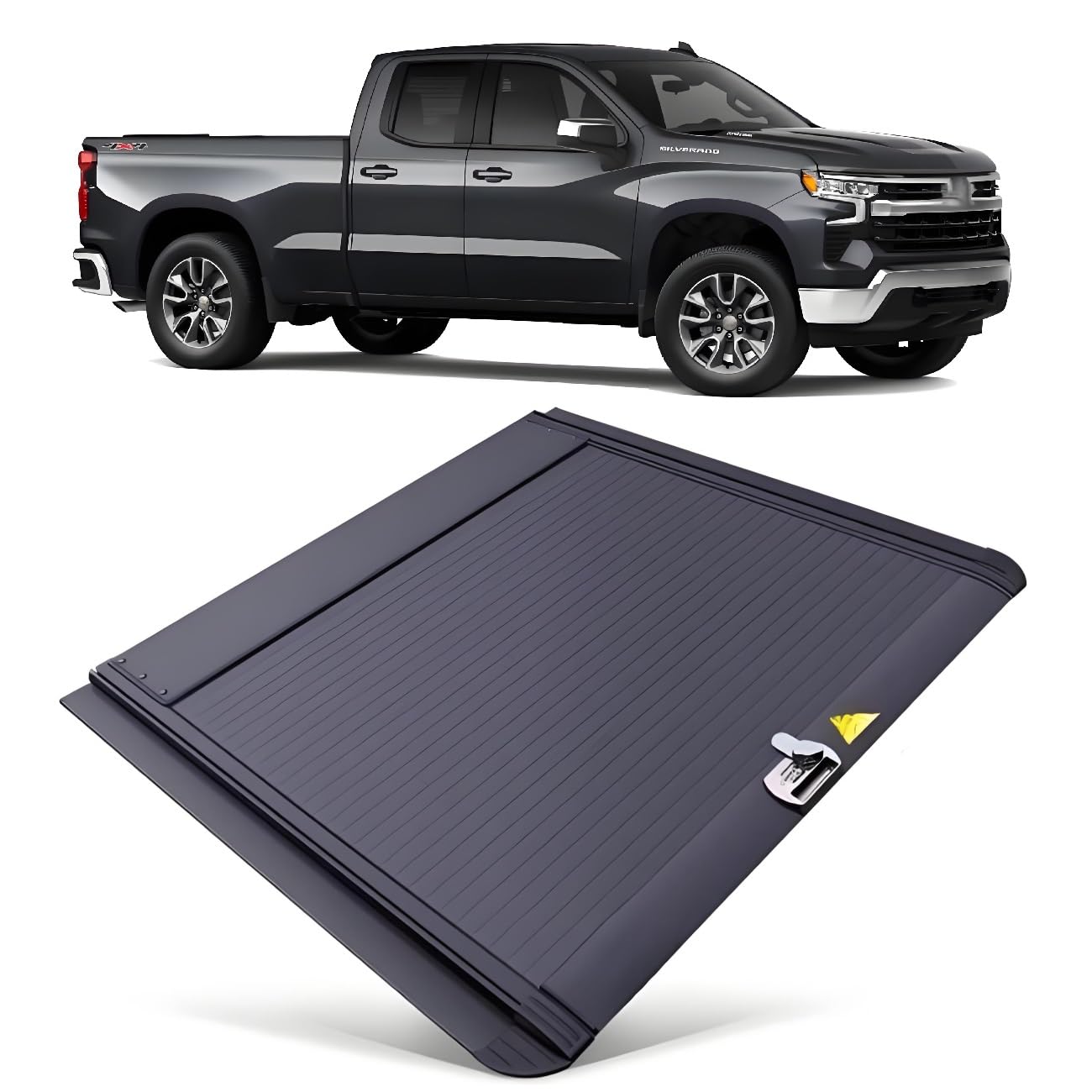 JEBNGX 6,5 Fuß einziehbare harte Ladeflächenabdeckung, kompatibel mit Chevy Silverado, kompatibel mit GMC Sierra 1500 2019–2025, neue Karosserie-Ladeflächenabdeckung mit Schloss, Pickup-Zubehör(Combin JEBNGX 6,5 Fuß einziehbare harte Ladeflächenabdeckung, kompatibel mit Chevy Silverado, kompatibel mit GMC Sierra 1500 2019–2025, neue Karosserie-Ladeflächenabdeckung mit Schloss, Pickup-Zubehör(Combin von JEBNGX