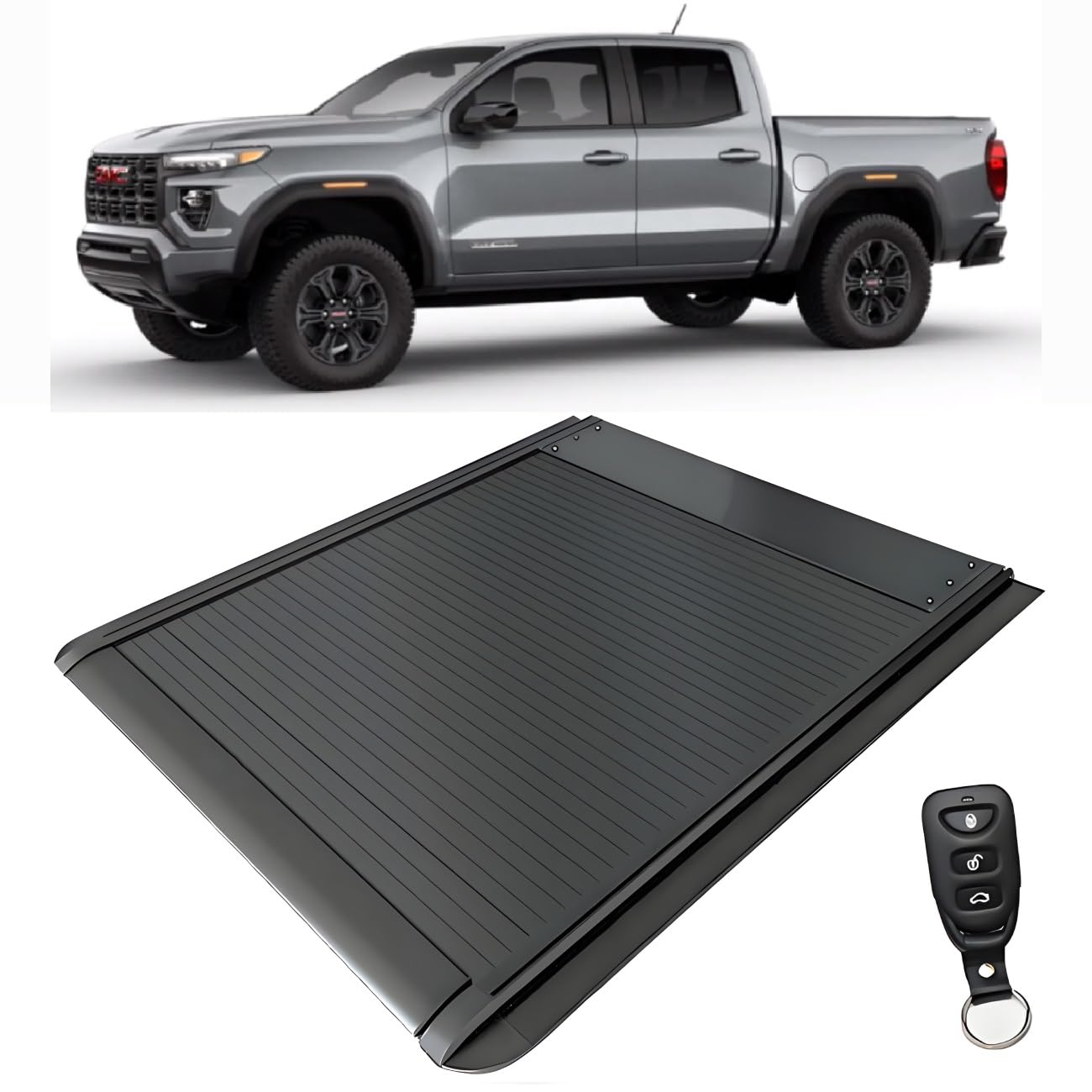 JEBNGX Einziehbare, Harte Ladeflächenabdeckung, kompatibel mit Chevy Colorado, kompatibel mit GMC Canyon 2004–2014, 6,1 Fuß (72,8 Zoll) Ladeflächenabdeckung mit Schloss, Pickup-Zubehör(Electric) von JEBNGX