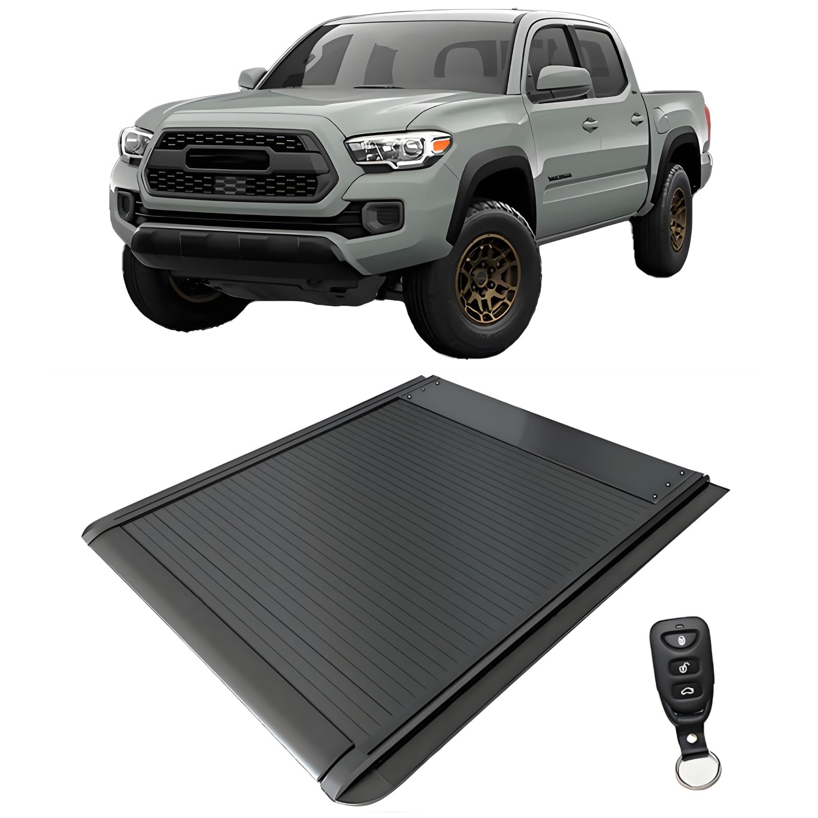 JEBNGX Einziehbare, Harte Ladeflächenabdeckung, kompatibel mit Toyota Tacoma 2005–2015, 6 Fuß (73 Zoll), Ladeflächenabdeckung mit Schloss, Pickup-Zubehör(Electric) von JEBNGX