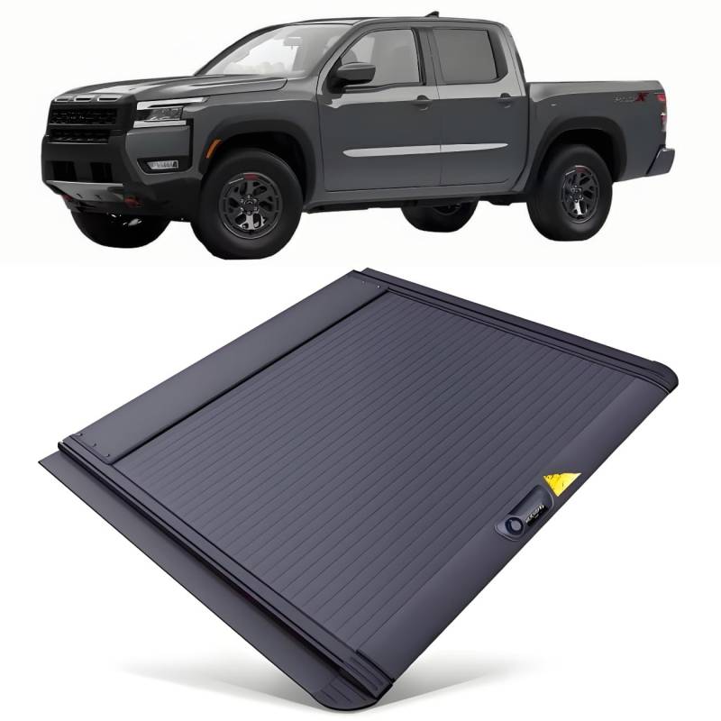 JEBNGX Einziehbare, harte Ladeflächenabdeckung, kompatibel mit Nissan Frontier 2022, 2023, 2024, 2025, Ladeflächenabdeckung mit Schloss, Pickup-Zubehör, 5 Fuß Standardbox / 6 Fuß lange Box(6ft bed Key von JEBNGX