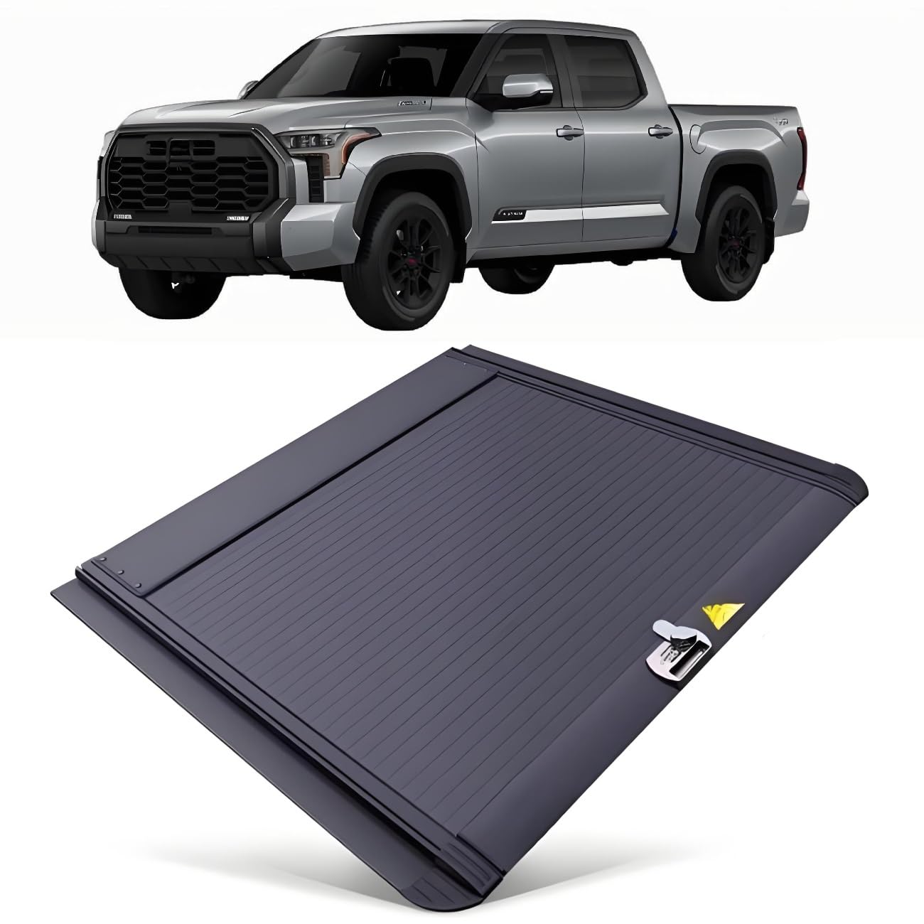 JEBNGX Einziehbare, harte Ladeflächenabdeckung, kompatibel mit Toyota Tundra 2014–2021, Ladeflächenabdeckung mit Schloss, Pickup-Zubehör, 1,67 m kurze Ladefläche/1,97 m Standardladefläche(5.5ft bed Co JEBNGX Einziehbare, harte Ladeflächenabdeckung, kompatibel mit Toyota Tundra 2014–2021, Ladeflächenabdeckung mit Schloss, Pickup-Zubehör, 1,67 m kurze Ladefläche/1,97 m Standardladefläche(5.5ft bed Co von JEBNGX