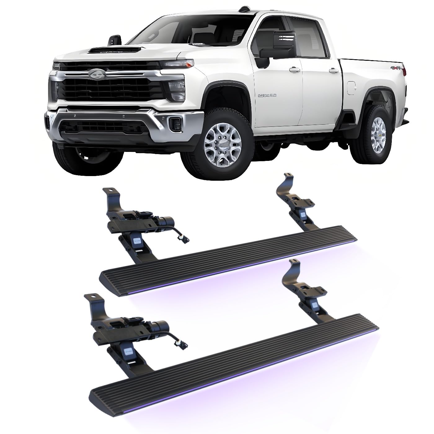 JEBNGX Elektrisch einziehbare Trittbretter, kompatibel mit Chevrolet Silverado GMC Sierra 1500 2500hd 3500hd Crew Cab 2022 2023 2024 2025, automatische Seitenstufen, Schienen-Nerf-Bars, Zubehör(Wift l JEBNGX Elektrisch einziehbare Trittbretter, kompatibel mit Chevrolet Silverado GMC Sierra 1500 2500hd 3500hd Crew Cab 2022 2023 2024 2025, automatische Seitenstufen, Schienen-Nerf-Bars, Zubehör(Wift l von JEBNGX