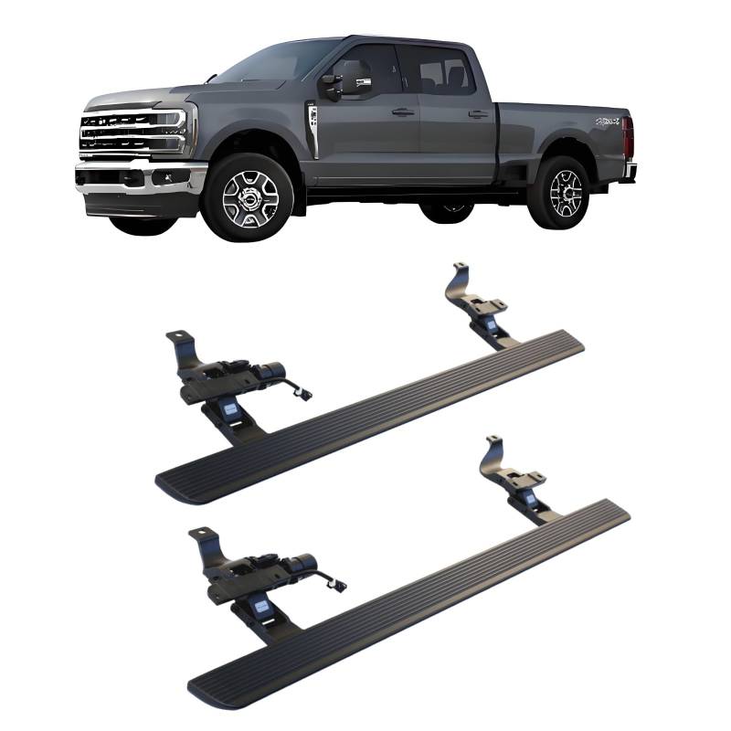 JEBNGX Elektrisch einziehbare Trittbretter, kompatibel mit Ford F-150 Super Crew Cab und F250 F350 Super Duty Crew Cab 2020–2025, automatische Seitenstufen, Schienen-Nerf-Bars, Zubehör(Without Light) von JEBNGX