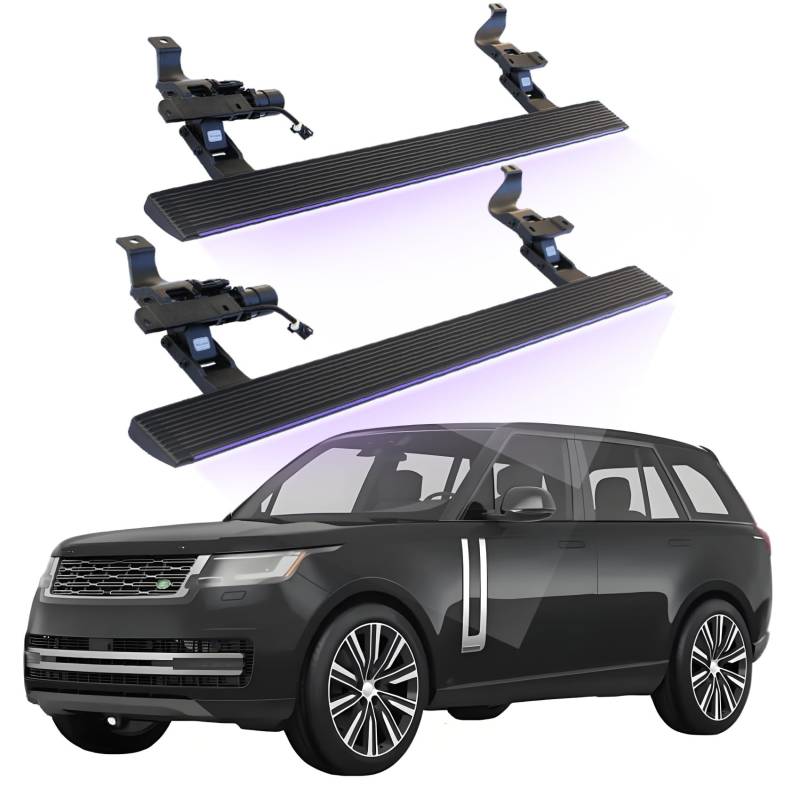 JEBNGX Elektrisch einziehbare Trittbretter, kompatibel mit Range Rover SWB 2023, 2024, 2025. Automatische Seitentrittbretter aus Aluminium, Schienen-Nerf-Bars, Zubehör (Version mit Standard-Radstand)( von JEBNGX
