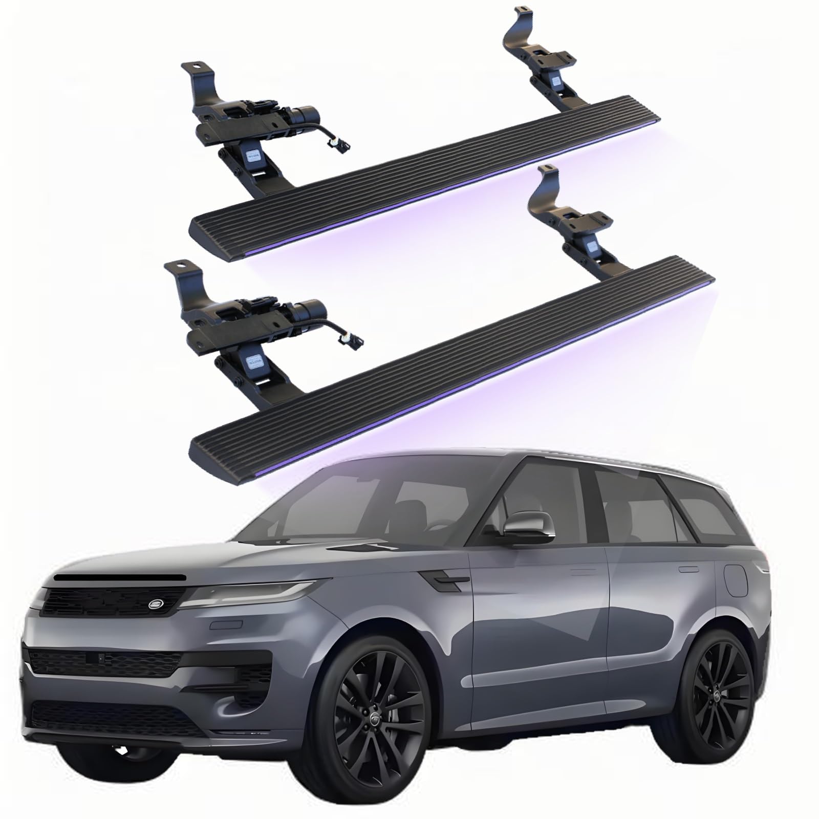 JEBNGX Elektrisch einziehbare Trittbretter, kompatibel mit Range Rover Sport 2023, 2024, 2025. Automatische Seitentrittbretter aus Aluminium, Zubehör for Nerf Bars (Version mit langem Radstand)(Wift l von JEBNGX