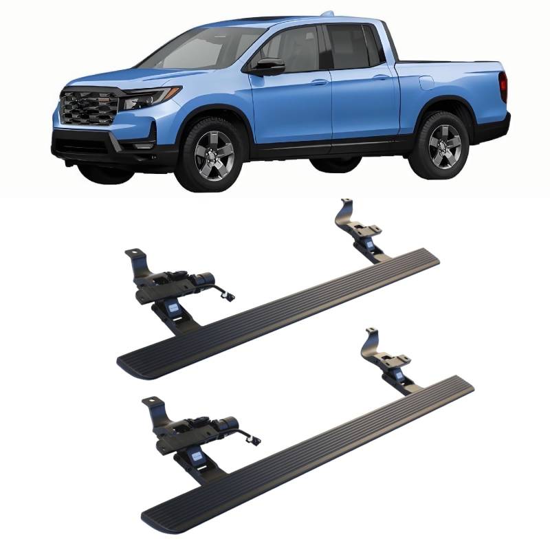 JEBNGX Elektrische einziehbare Trittbretter, kompatibel mit Honda Ridgeline 2022 2023 2024 2025, automatische Seitenstufen aus Aluminium, Schienen-Nerf-Bars, Zubehör(Wift Light) von JEBNGX
