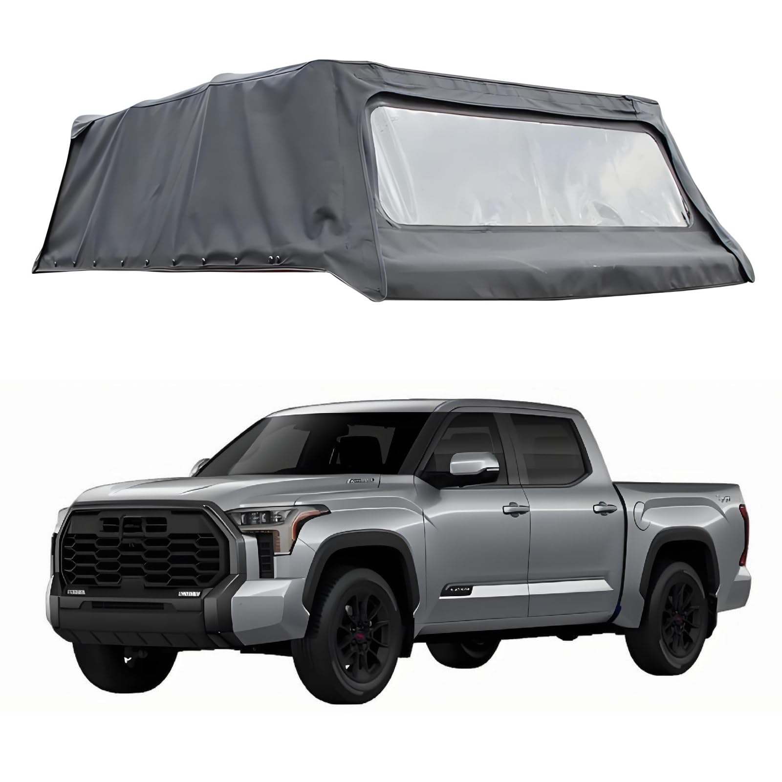 JEBNGX Ladeflächen-Abdeckung, weich, kompatibel mit Toyota Tundra 2022, 2023, 2024, 2025, Faltbare Wohnmobil-Auflage, LKW-Top-Zubehör, 1,67 m kurzes Bett/1,97 m Standardbett(5.5FT Box) von JEBNGX