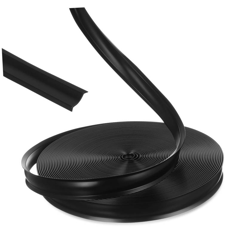 JECOMPRIS 1 Rolle Zierleisteneinsatz für Wohnmobile trimmen Ersatz Vinyl Weiß Einfügen RV Einsetzleiste RV Außenschraubenabdeckung Eckleiste für Wohnmobile Automobil-Wetterstreifen PVC Black von JECOMPRIS