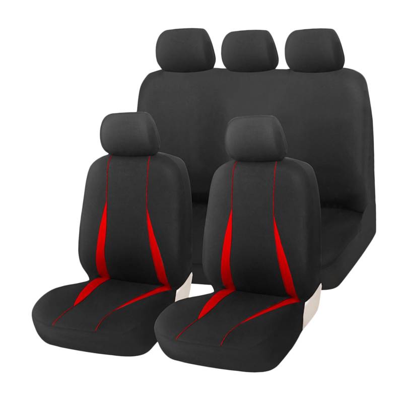 JECOMPRIS 1 Satz Autositzüberzug Zurück Abdeckung Auto-Rücksitz Sitzwagen Beschützer automatten LKW vorderer Autositzbezug Auto versorgung Sitzbezüge aus Polyester für Autos 2mm Schwamm rot von JECOMPRIS