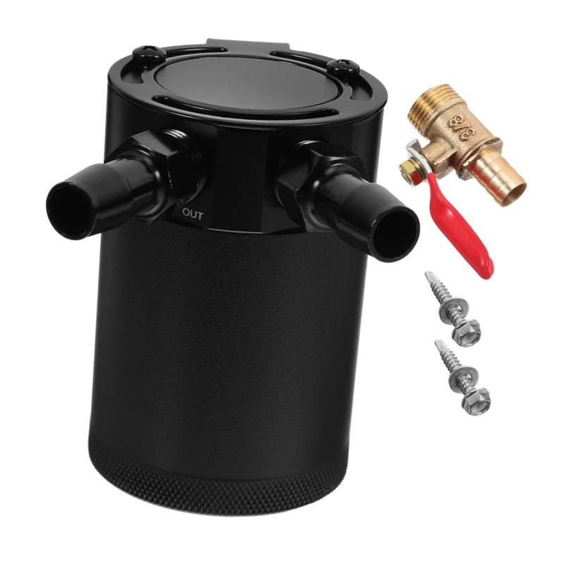 JECOMPRIS 1 Satz Öltopf Ölauffangbehälter-kit Catch Tank Auto Ölabscheider Ölfang Kann Verwirrend Sein Auto Öl Auffangdose Ölauffangbehälter Mit Leitblechen Aluminiumlegierung Black von JECOMPRIS
