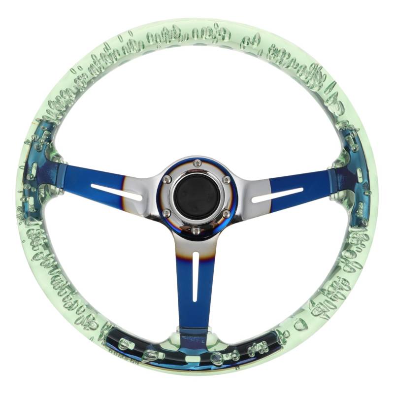 JECOMPRIS 1 Stück Auto modifiziertes lenkradabdeckung car interior accessories Autolenkrad modifiziertes Rennlenkrad Lenkradknopf Lenkrad aus Acrylglas modifiziertes Lenkrad Stahl Blue von JECOMPRIS