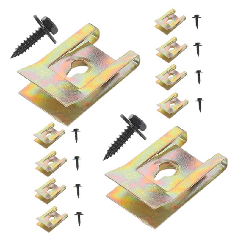 JECOMPRIS 10 Sätze U-Nuss-Clips U-Clip-Schraubensatz Autoclips RC-Karosserieclips Auto Bolzen Schrauben Sie den U-Clip fest Zierklammern für die Automobilindustrie Eisen von JECOMPRIS