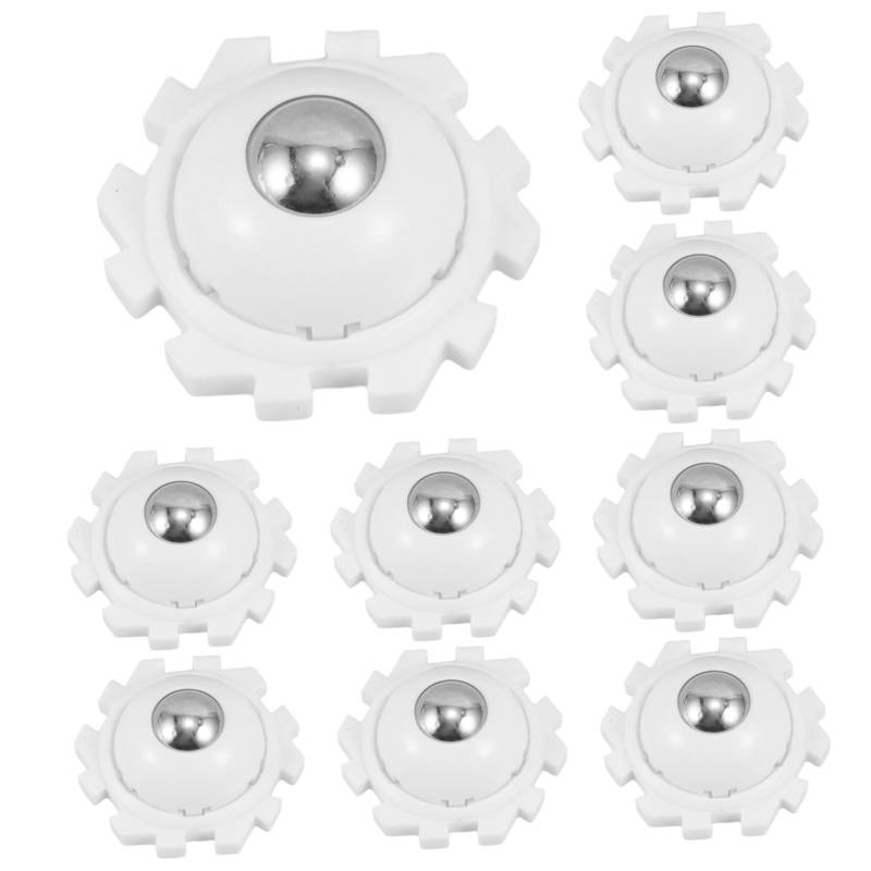 JECOMPRIS 12 Stück kleine Räder für Möbel Zauberer Universal- selbstklebende Rollen Radrollen klebrig Klebende Lenkrollen Klebende Schwenkrollen Mini-Kleberollen Geräteräder Abs Weiß von JECOMPRIS