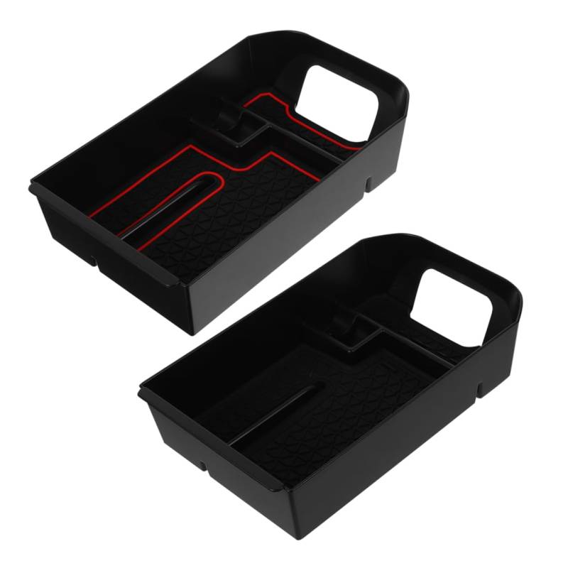 JECOMPRIS 2 Stück Auto Aufbewahrungsbox Handy, Mobiltelefon Universal- Abteil Zubehör Slot Organisatoren Halterung Für Die Armlehne Im Auto Konsolen-Organizer Multi Fix Tablett Black Pp von JECOMPRIS