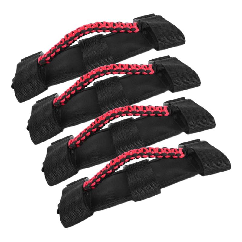 JECOMPRIS 4 Stück Fahrzeuggriffe greifen autoschmuck autozubehör handhaben Auto Stützgriff Innere Unterstützung mit Kfz-Haltegriffe für das Autodach Haltegriffe für Fahrzeuge Nylon Black von JECOMPRIS