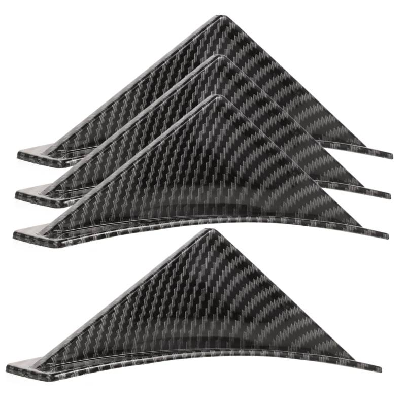 JECOMPRIS 4 Stück Heckspoiler Spoiler für Autos Spoilerstoßstange Modifikation des Fahrzeughecks Stoßfänger-Diffusor Carbon-Autospoiler Universeller Spoilerflügel Abs Black von JECOMPRIS