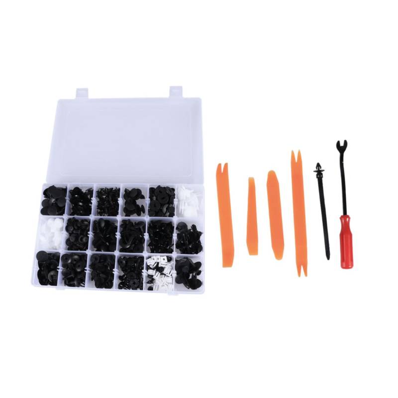 JECOMPRIS 435 Stücke Autotürschnalle Fixed Clip kunststoffclips kunstoffclips Auto verkleidung Clips Retainer Clips Liner drücken Verschluss Push-Pin-Clips Automotive auf Autos drängen Black von JECOMPRIS
