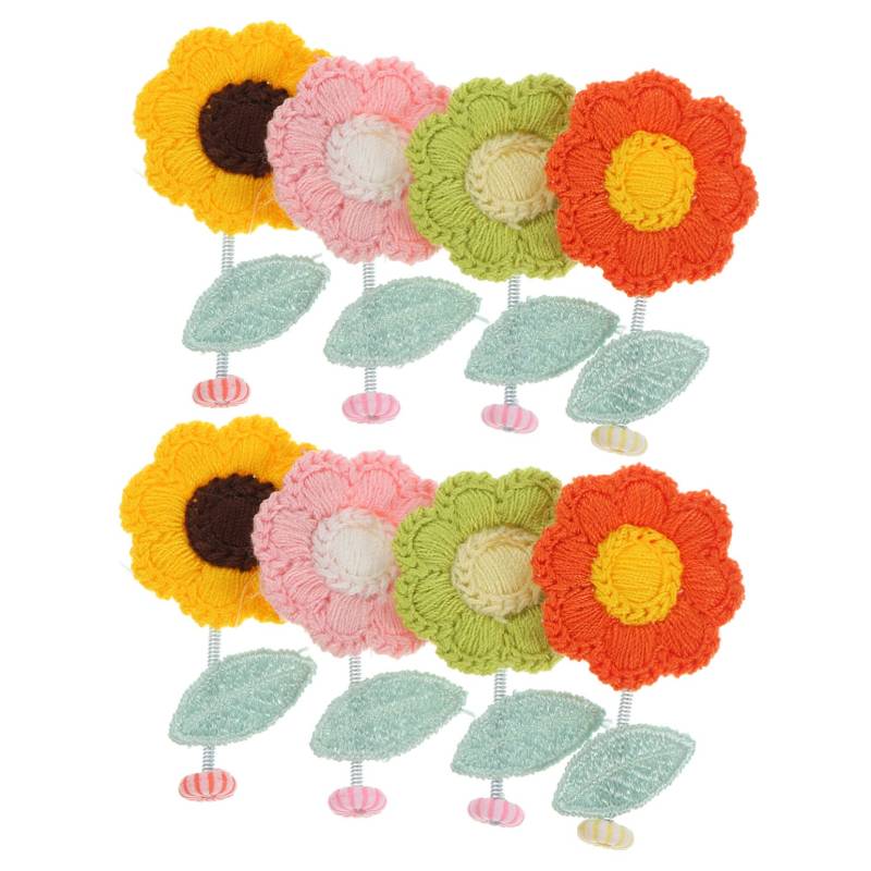JECOMPRIS 8 Stück Armaturenbrett Frühlingsfilzblume Dekorationen klein Innere Mini Ornament Desktop schüttelnde Blume Spiralfeder-Filzblume Frühlingsschüttelkopfblume gefühlt von JECOMPRIS
